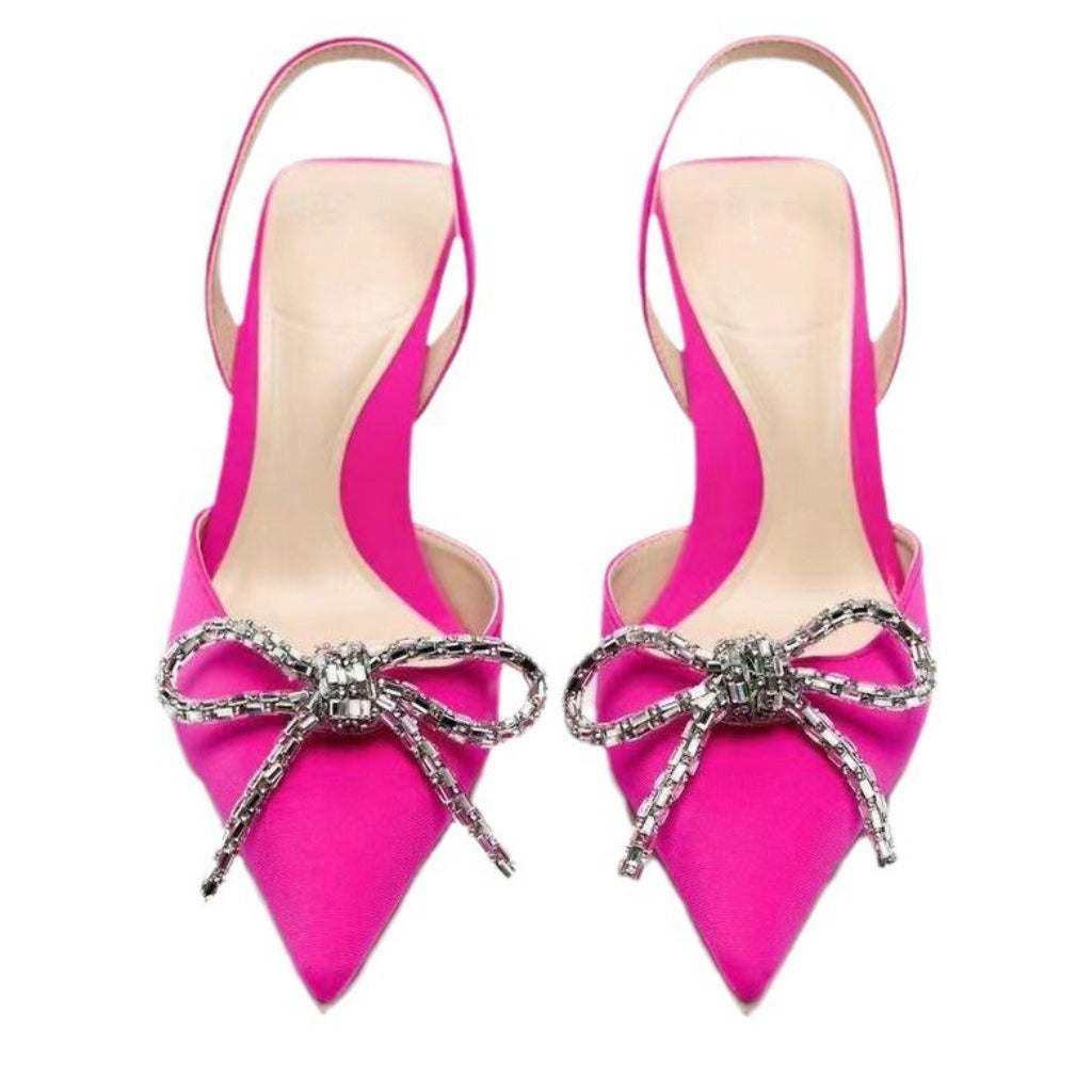 Bow High heels Woman Butterfly Rhinestone Heels Wedding Shoes for Women