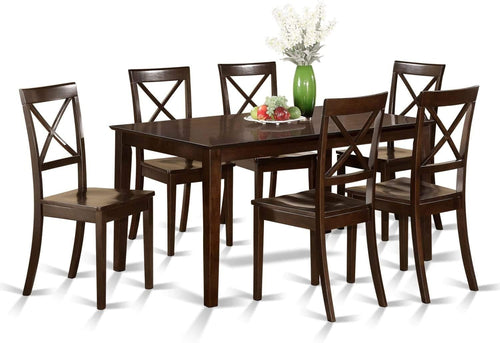 7 Piece Dining Table Set With 6 Chairs Modern Style