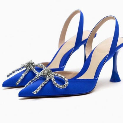 Bow High heels Woman Butterfly Rhinestone Heels Wedding Shoes for Women